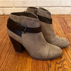 Tan booties, size 7